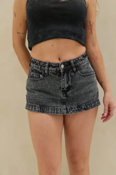 Short Pollera Denim Negro
