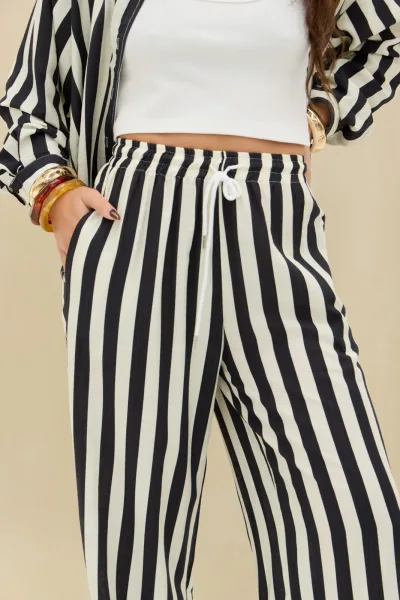 Pantalon Rayas Negro