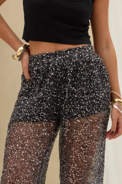Pantalon Brillos Negro