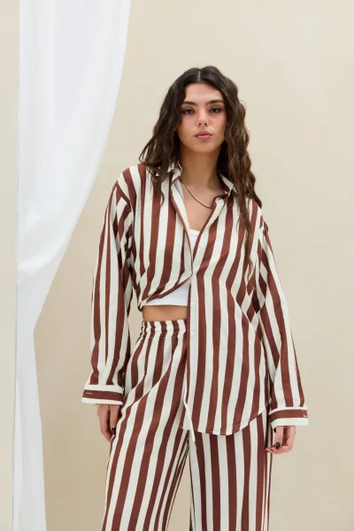Camisa Rayas Marron