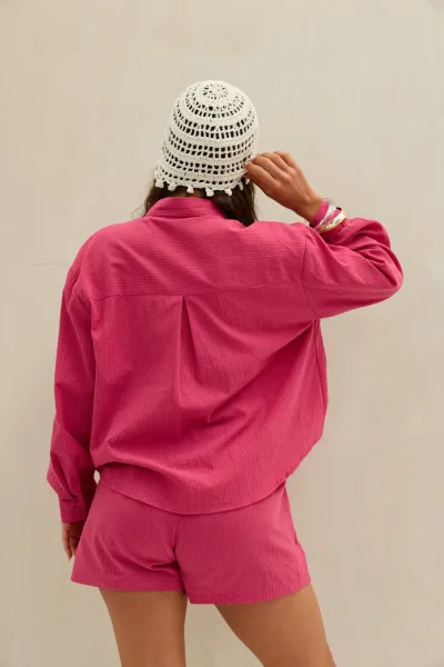 Short Rayas Fucsia