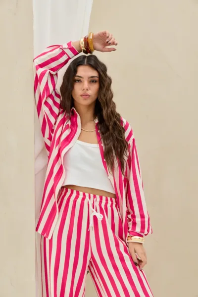 Camisa Rayas Fucsia