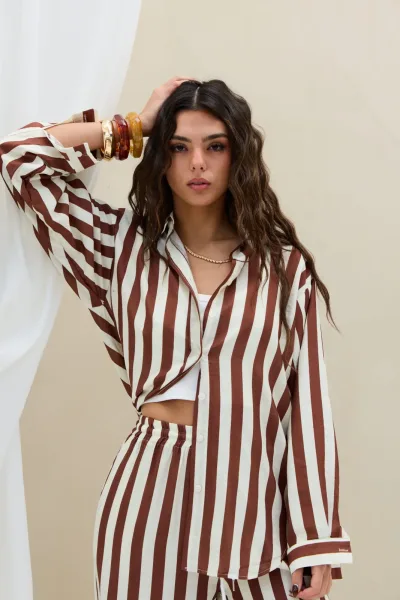 Camisa Rayas Marron