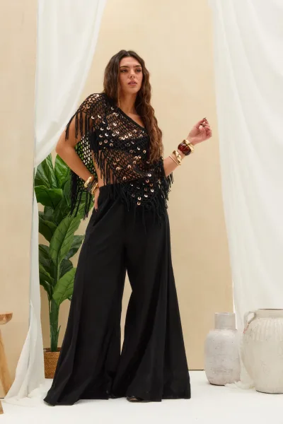Pantalón Lino Negro