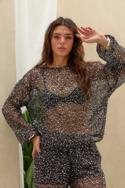Sweater Brillos Negro