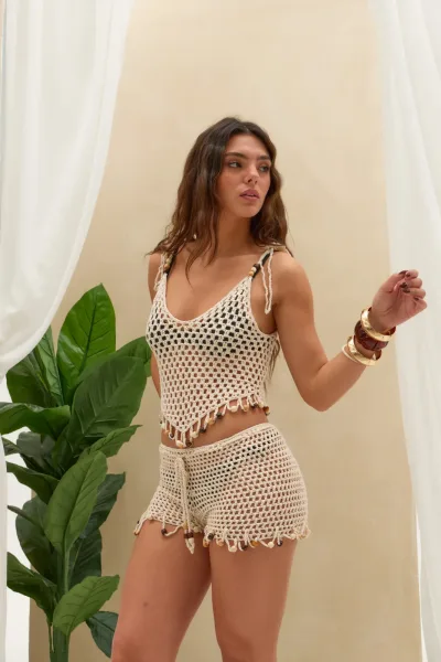 Short Crochet Madera Crudo