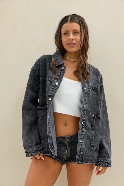 Campera Denim Negro