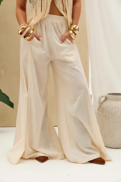 Pantalón Lino Blanco