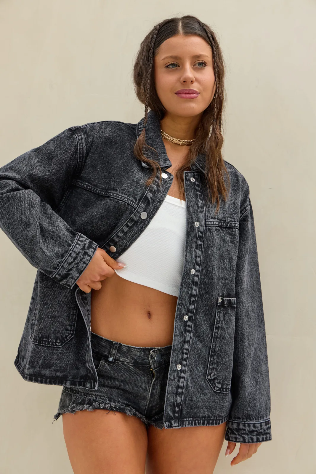 Campera Denim Negro