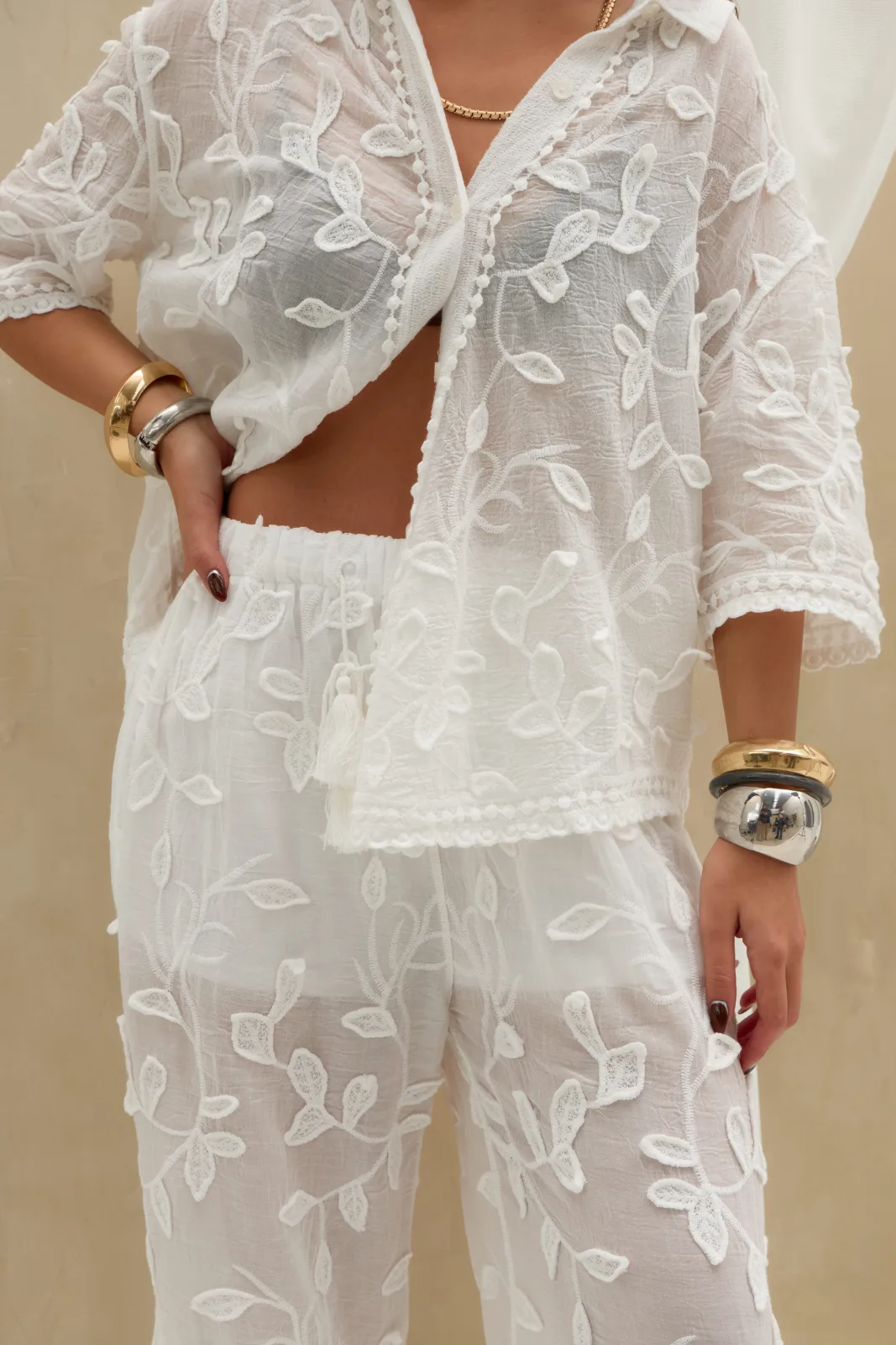 Camisa Bordada Blanco