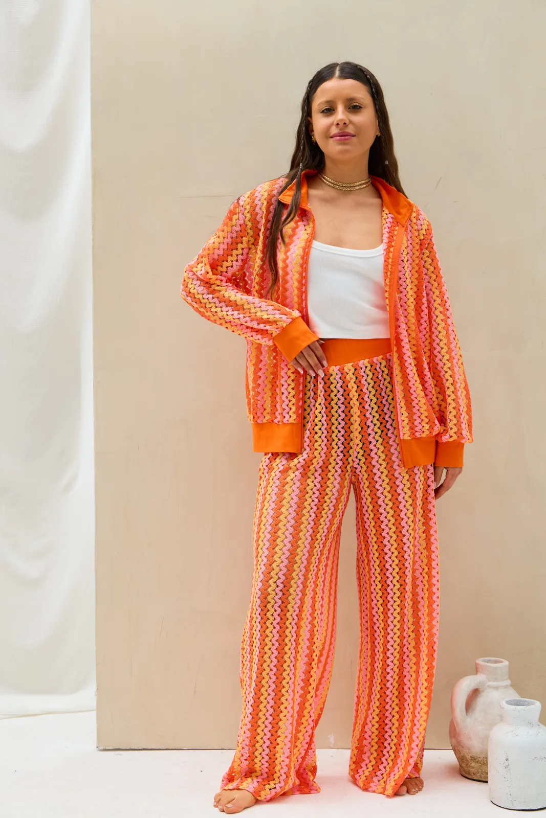 Set Tejido  Adi Naranja