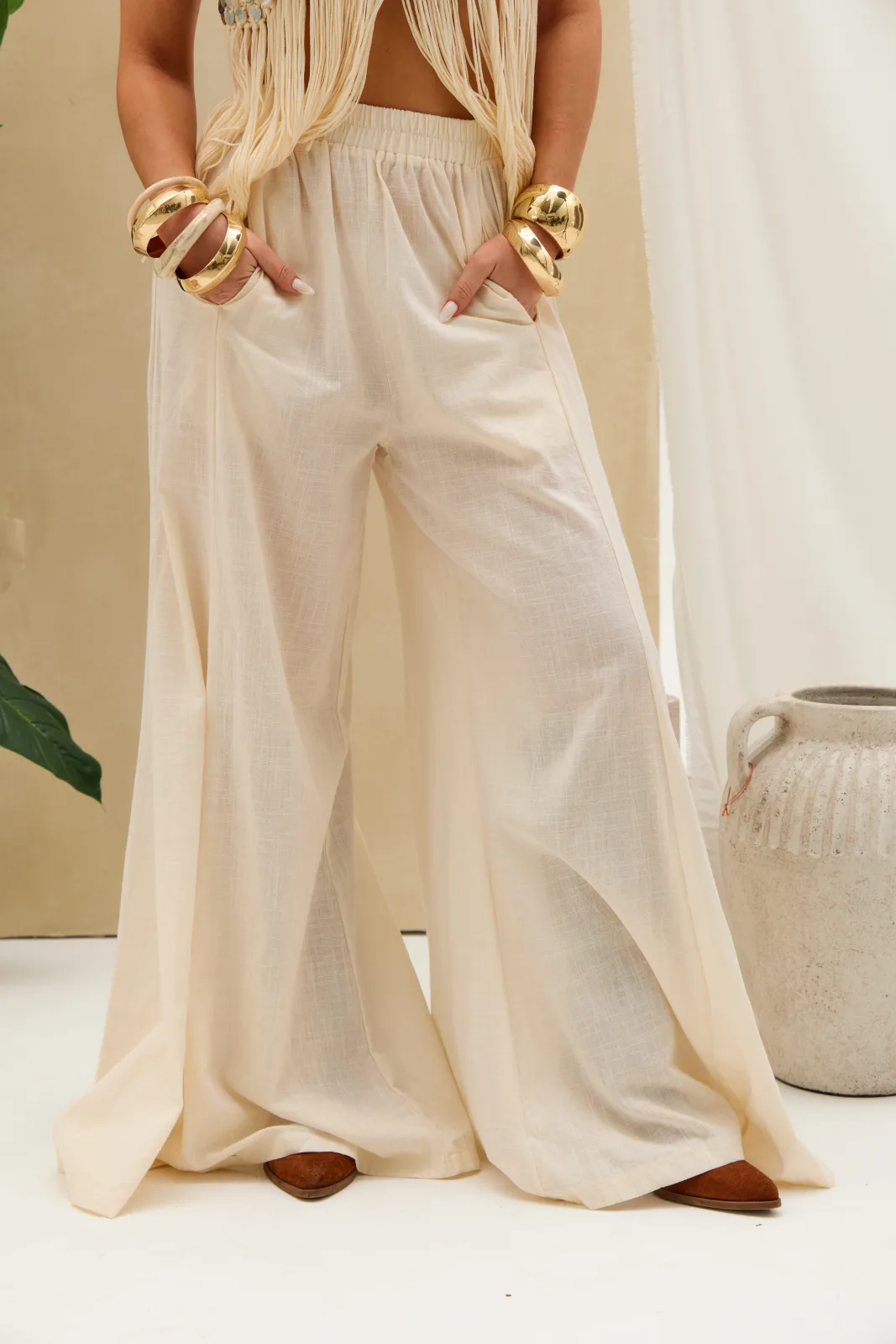 Pantalón Lino Blanco