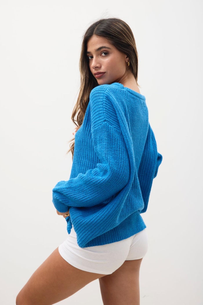 Sweater básico azul - Imagen 4