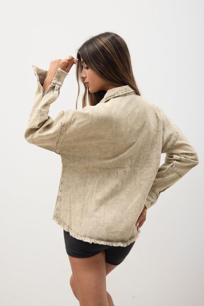 Denim Jacket Acid Beige - Imagen 4