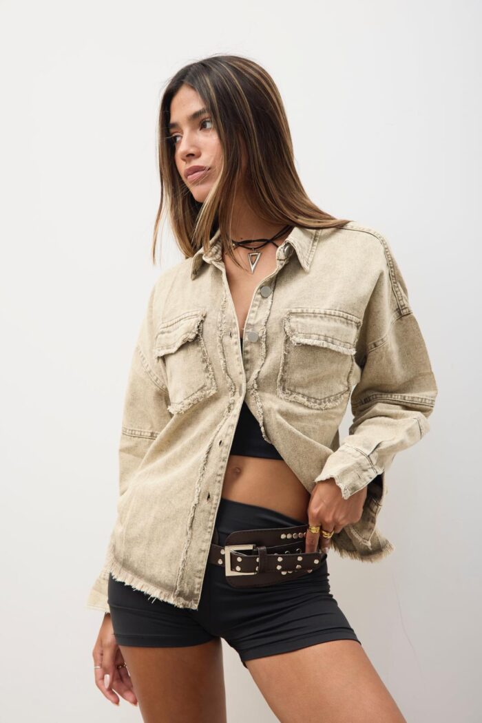 Denim Jacket Acid Beige - Imagen 2