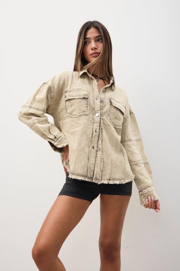 Denim Jacket Acid Beige