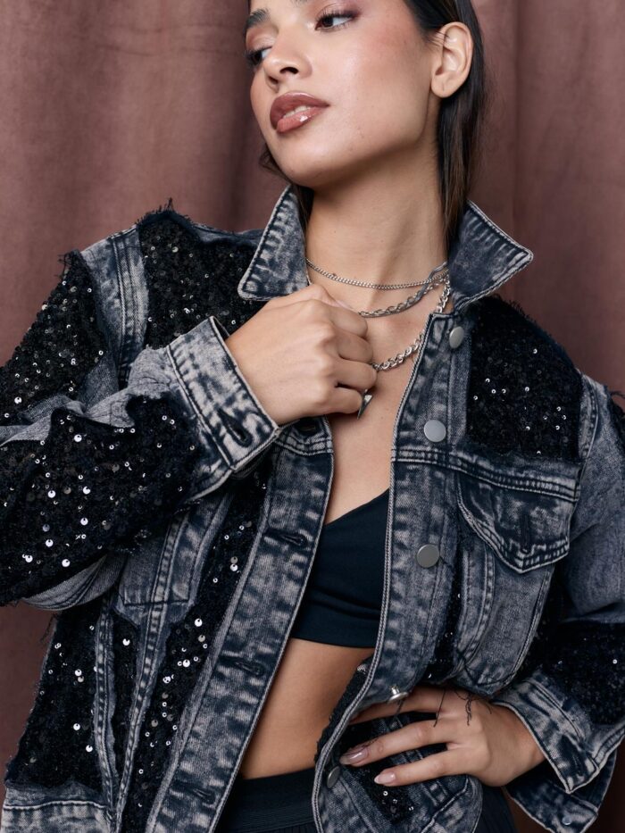 Denim Jacket Lentejuelas