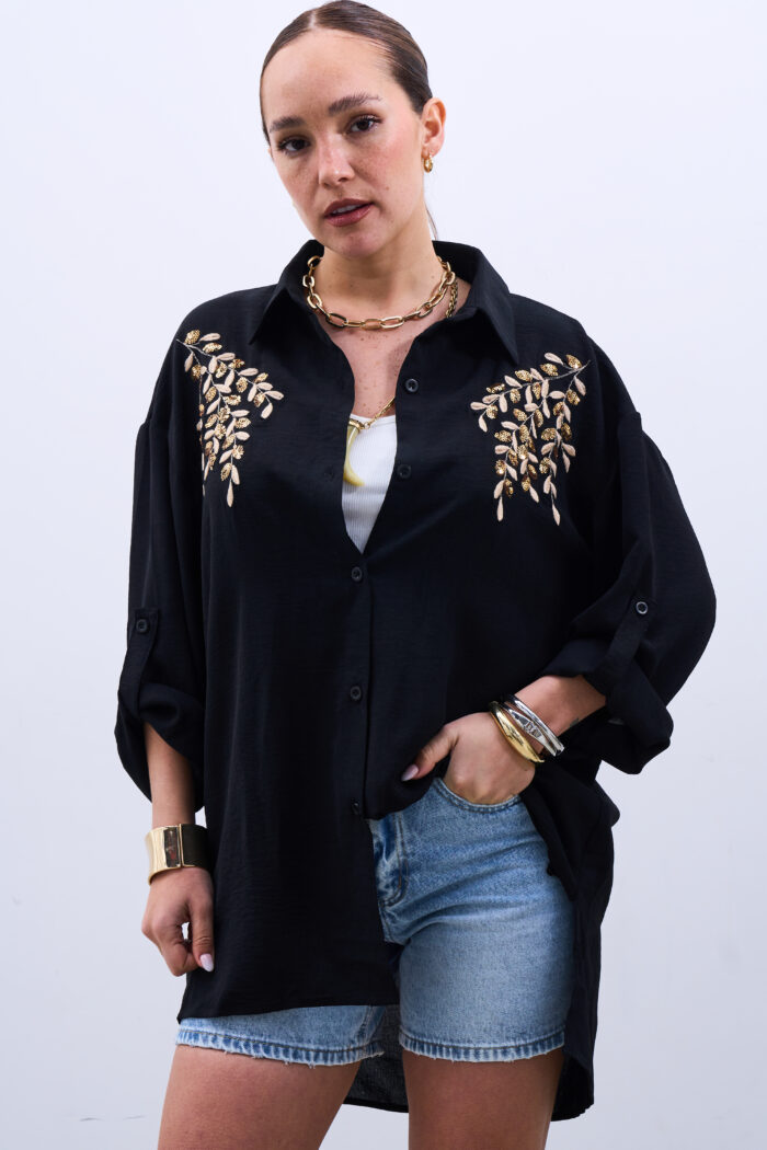 Camisa Soltar Negro