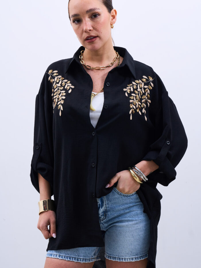 Camisa Soltar Negro