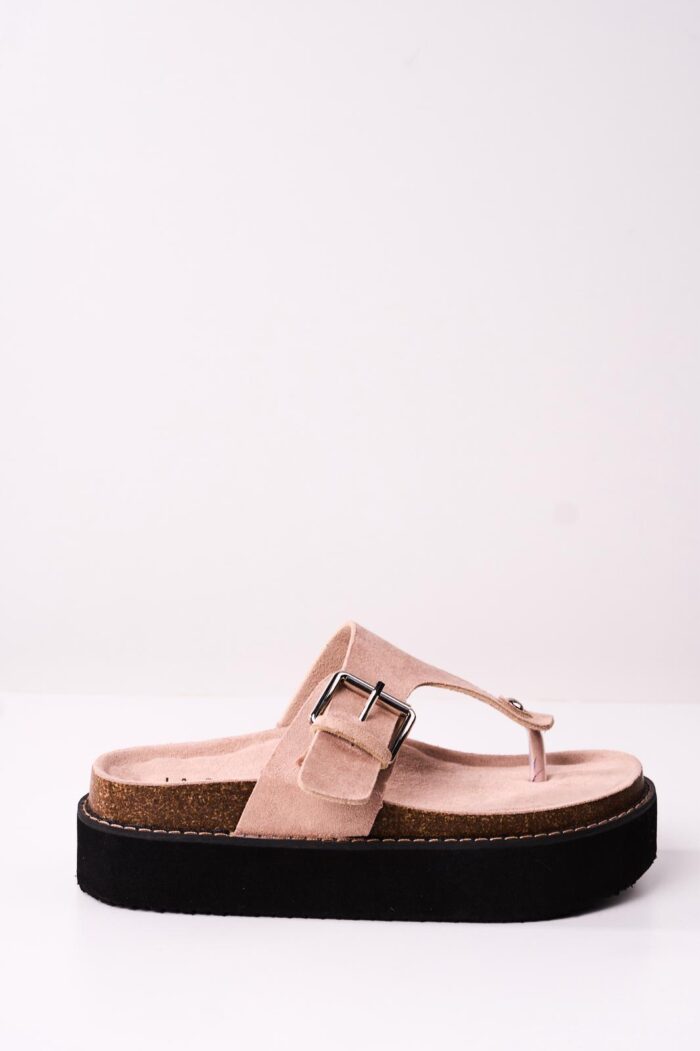 Sandalia Flatform Flip Beige