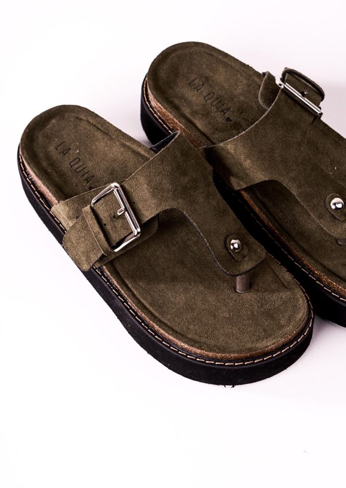 Sandalia Flatform Flip Verde - Imagen 2