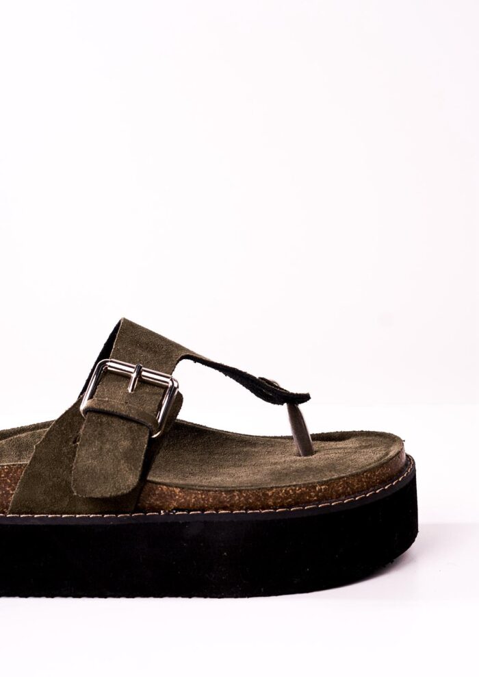 Sandalia Flatform Flip Verde - Imagen 3