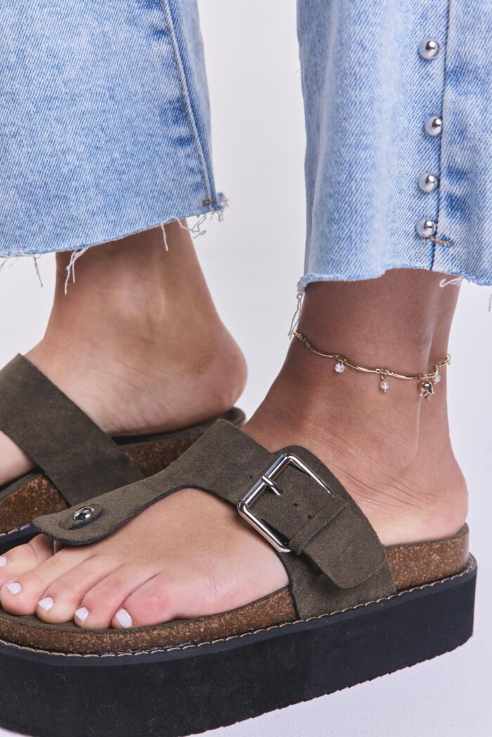 Sandalia Flatform Flip Verde - Imagen 6