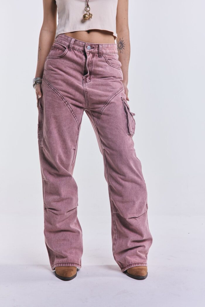 Denim Cargo Safari Rosa