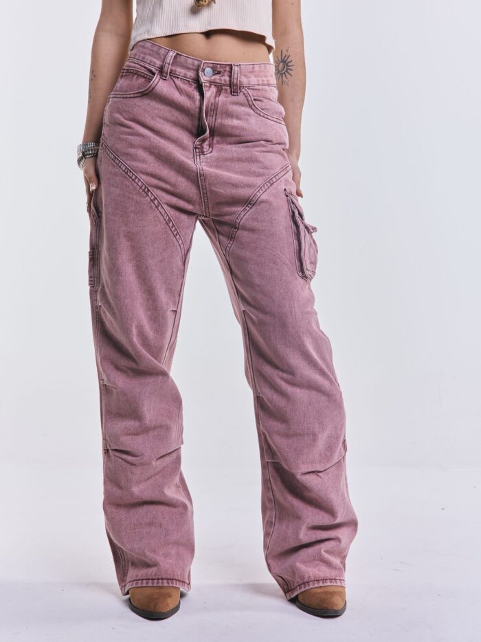 Denim Cargo Safari Rosa