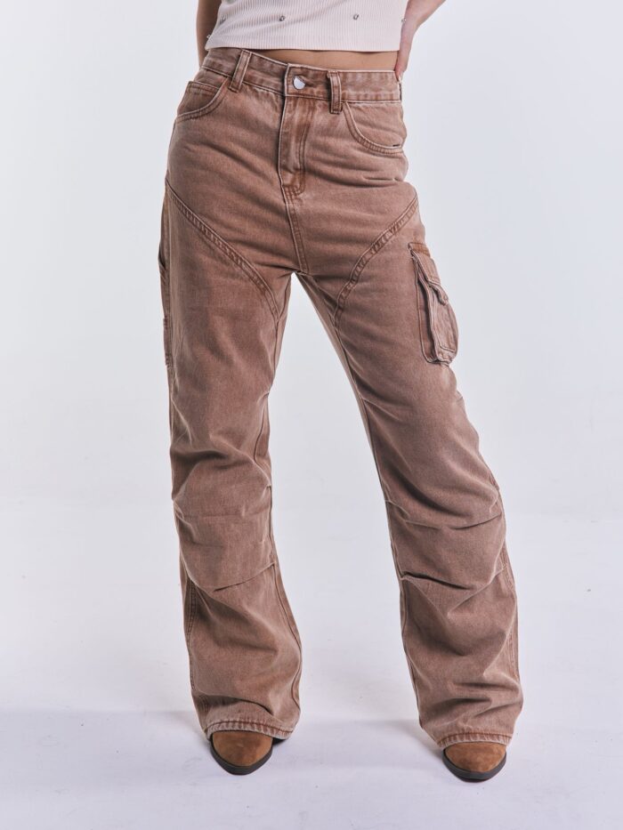 Denim Cargo Safari Camel
