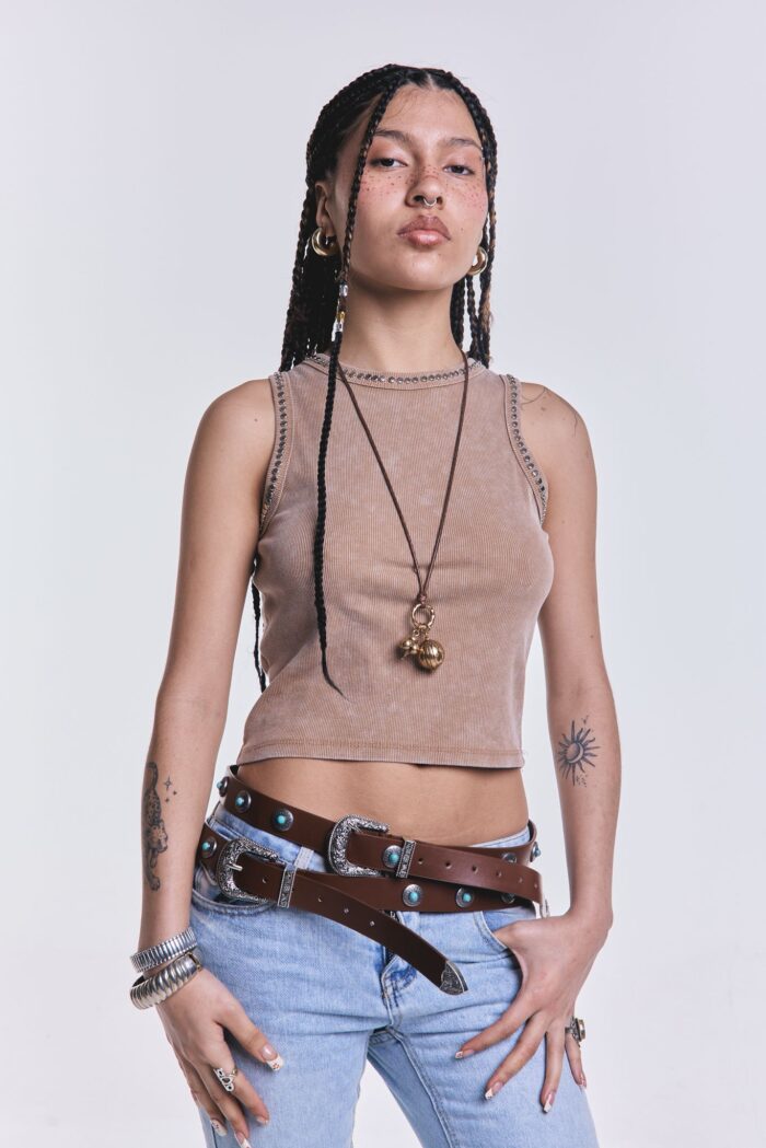 Musculosa One Acid Beige - Imagen 2