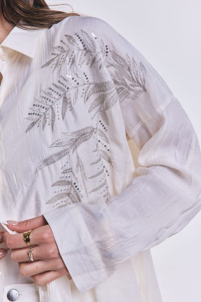 Camisa Bordada Cruda - Imagen 2