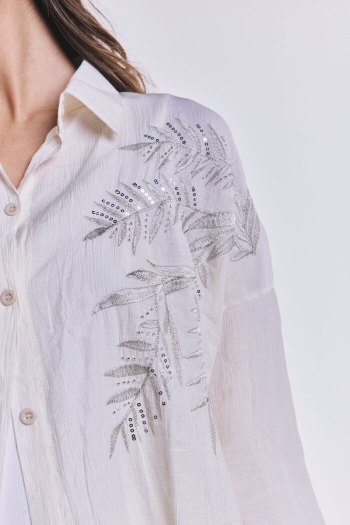 Camisa Bordada Cruda - Imagen 3