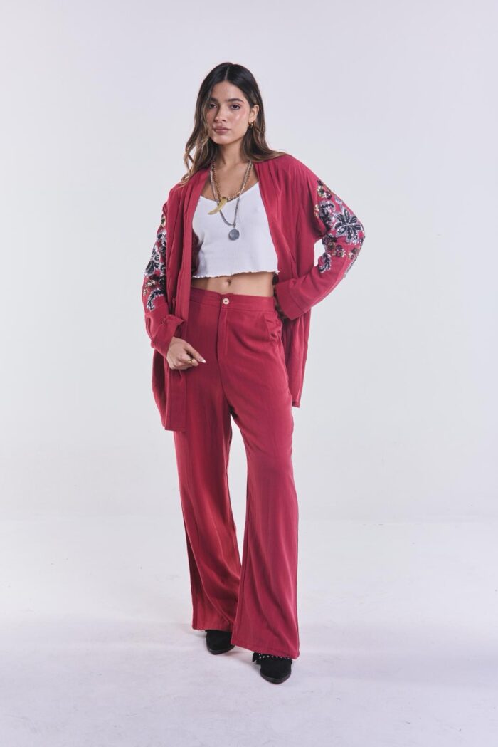 Pantalon Vivir Bordeaux - Imagen 3