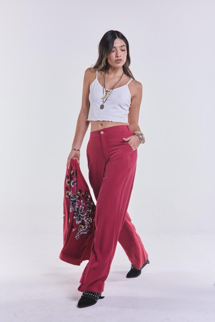 Pantalon Vivir Bordeaux - Imagen 2