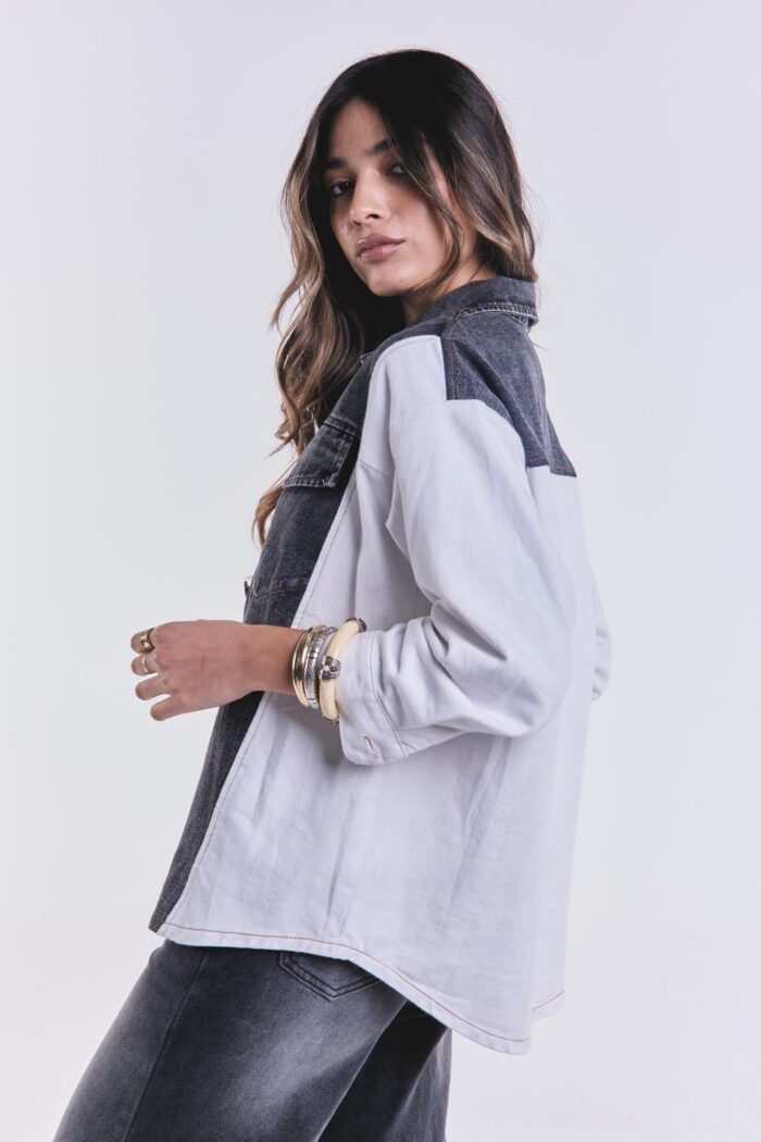 Denim Jacket Combinada Negra - Imagen 5