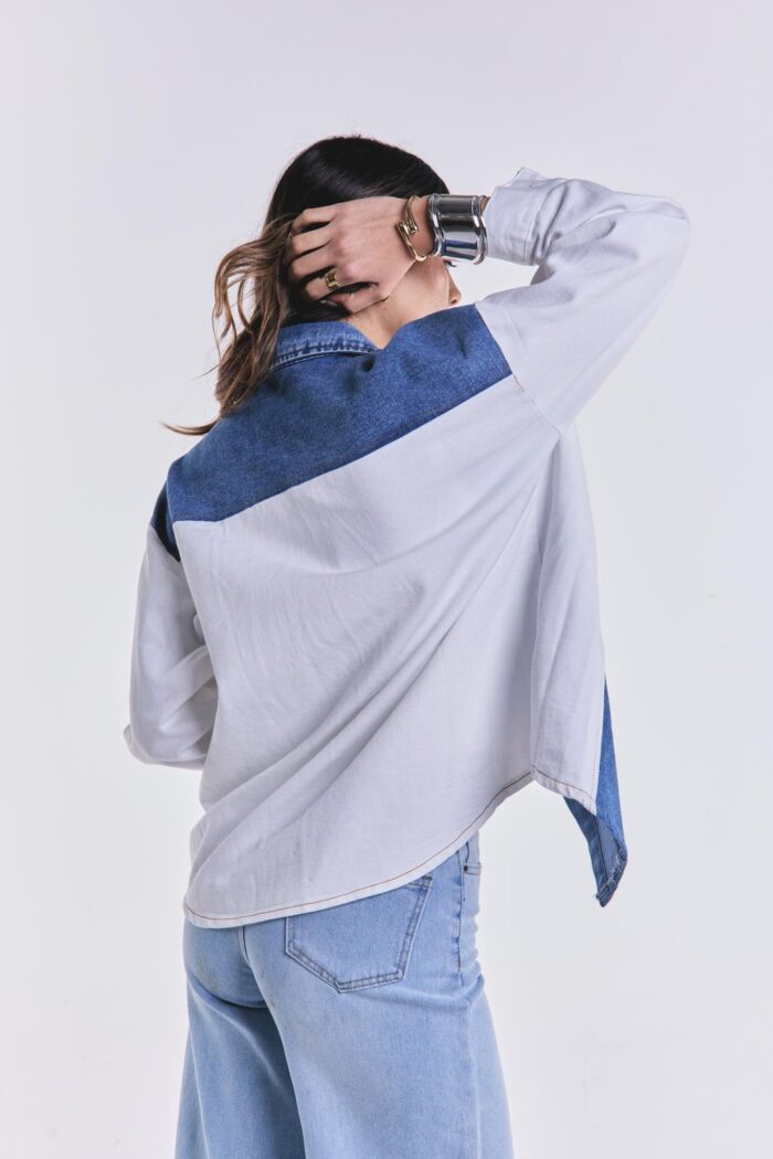 Denim Jacket Combinada Celeste - Imagen 6