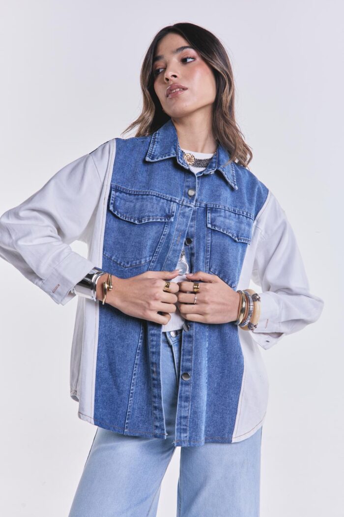 Denim Jacket Combinada Celeste - Imagen 2