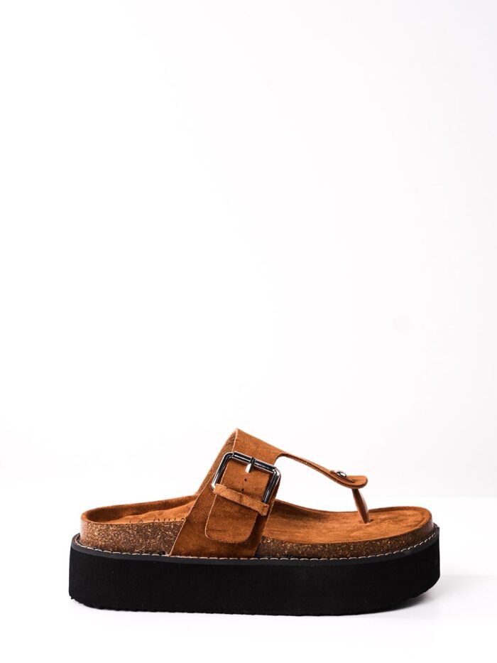 Sandalia Flatform Flip Camel