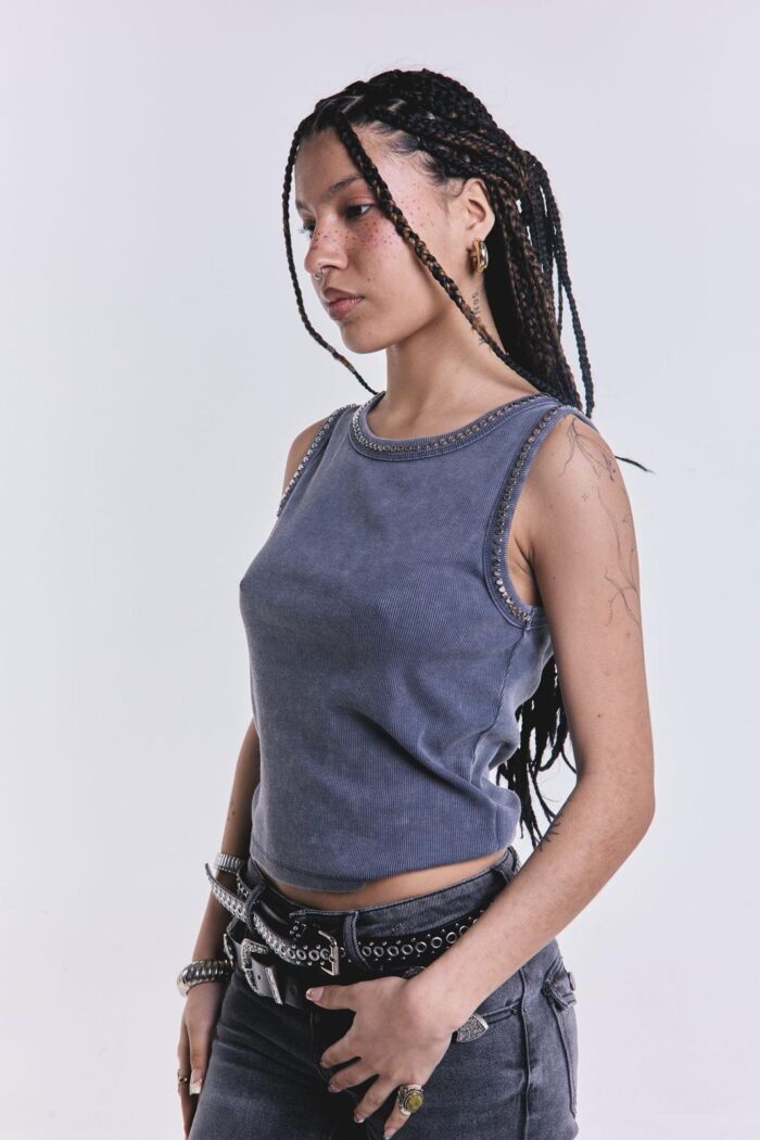 Musculosa One Acid Gris - Imagen 2