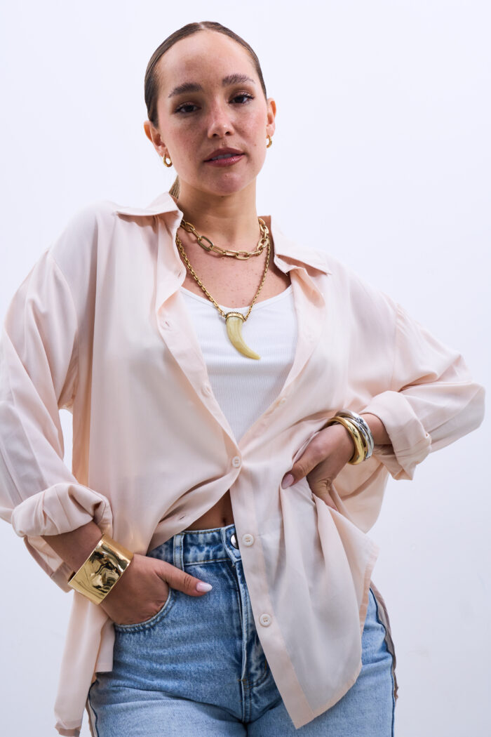 Camisa Lisa Beige - Imagen 2