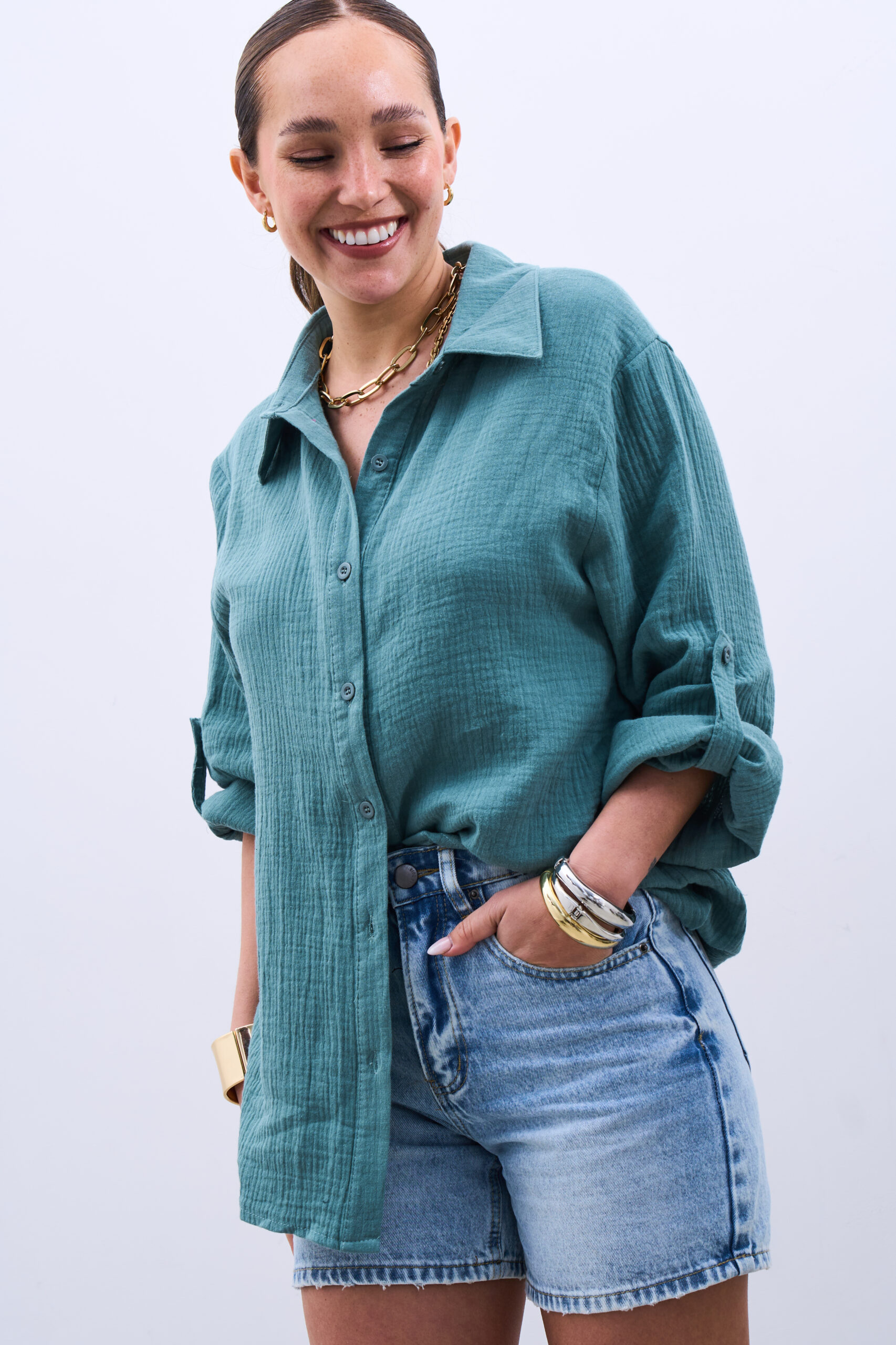 Camisa Muselina Verde
