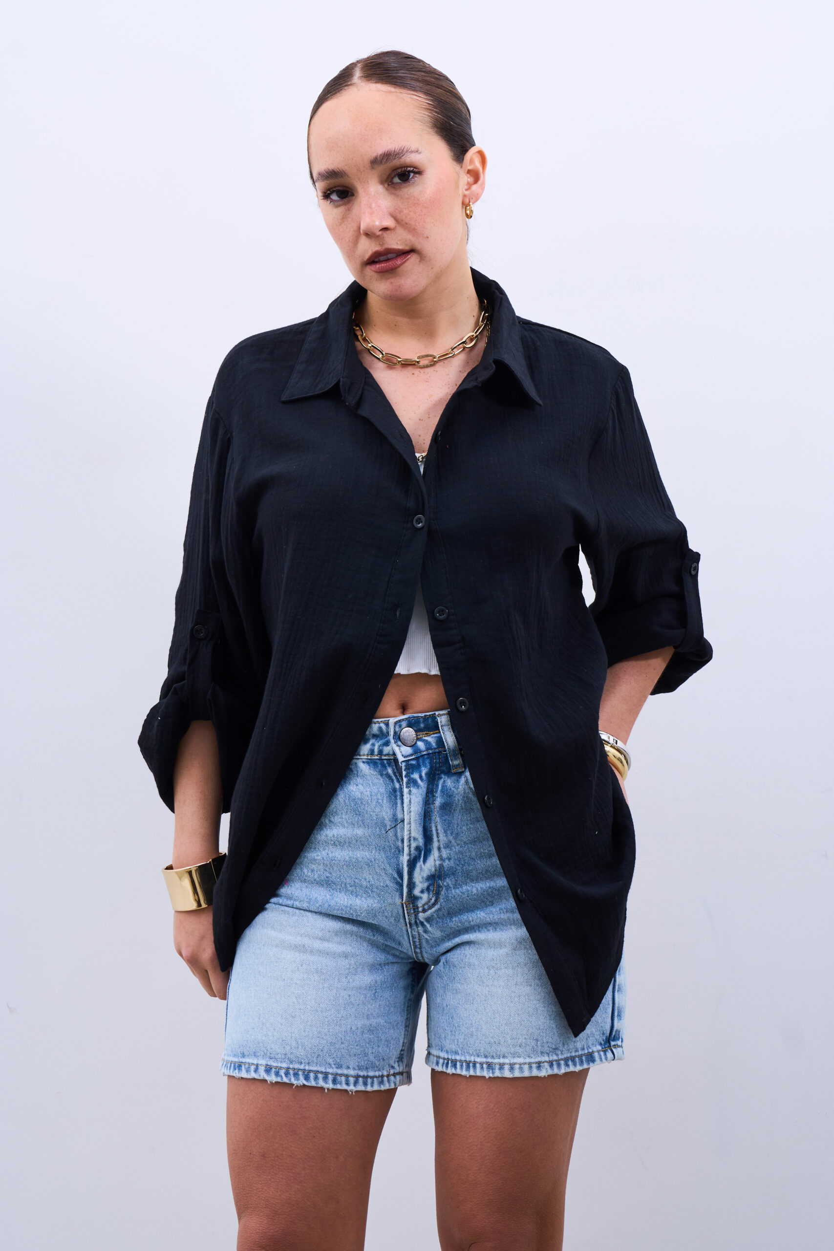 Camisa Muselina Negra - Imagen 5