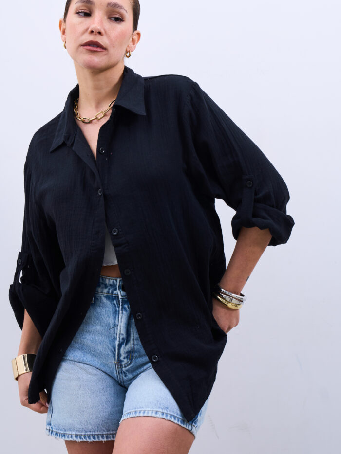 Camisa Muselina Negra