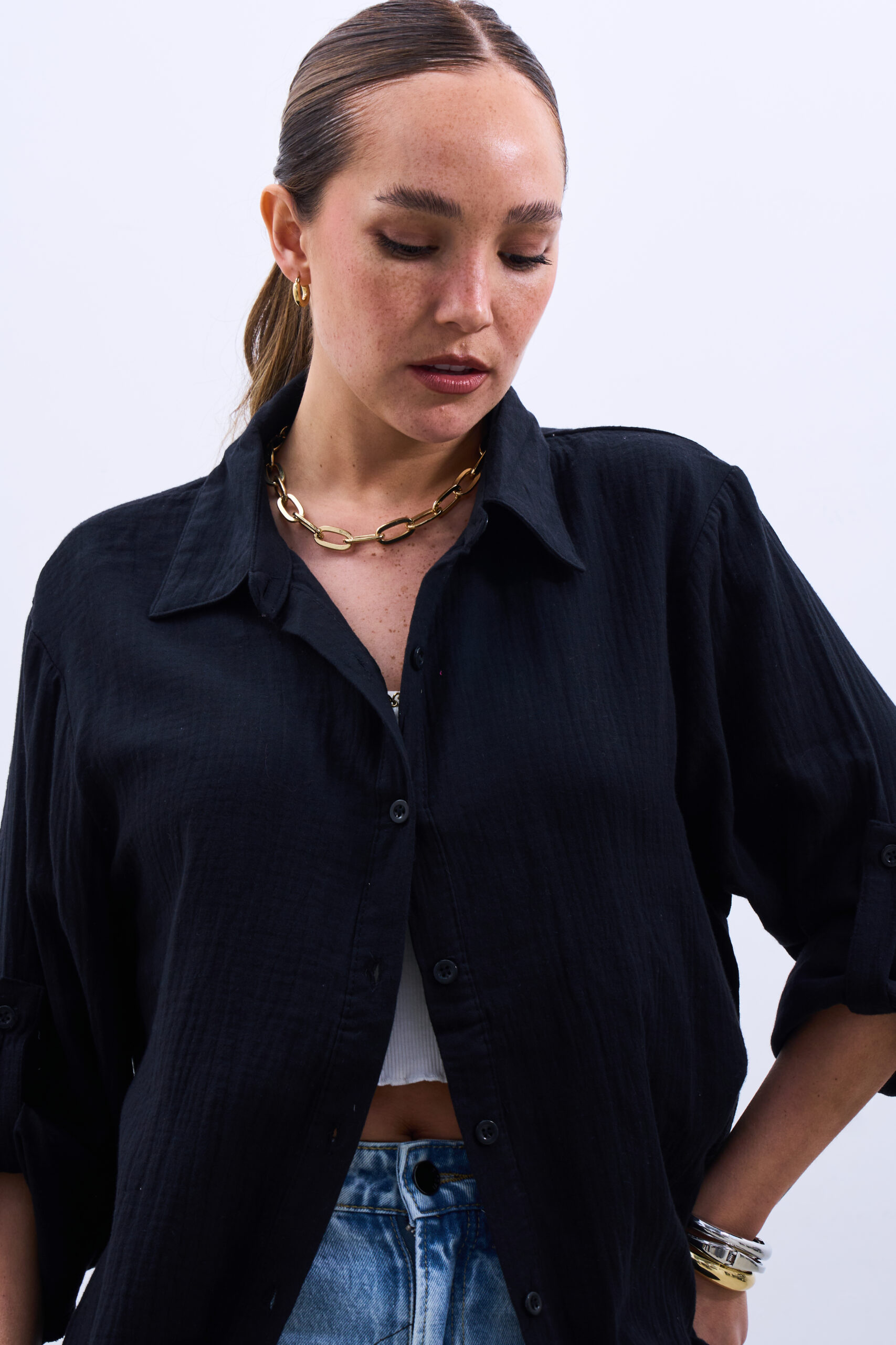 Camisa Muselina Negra - Imagen 6