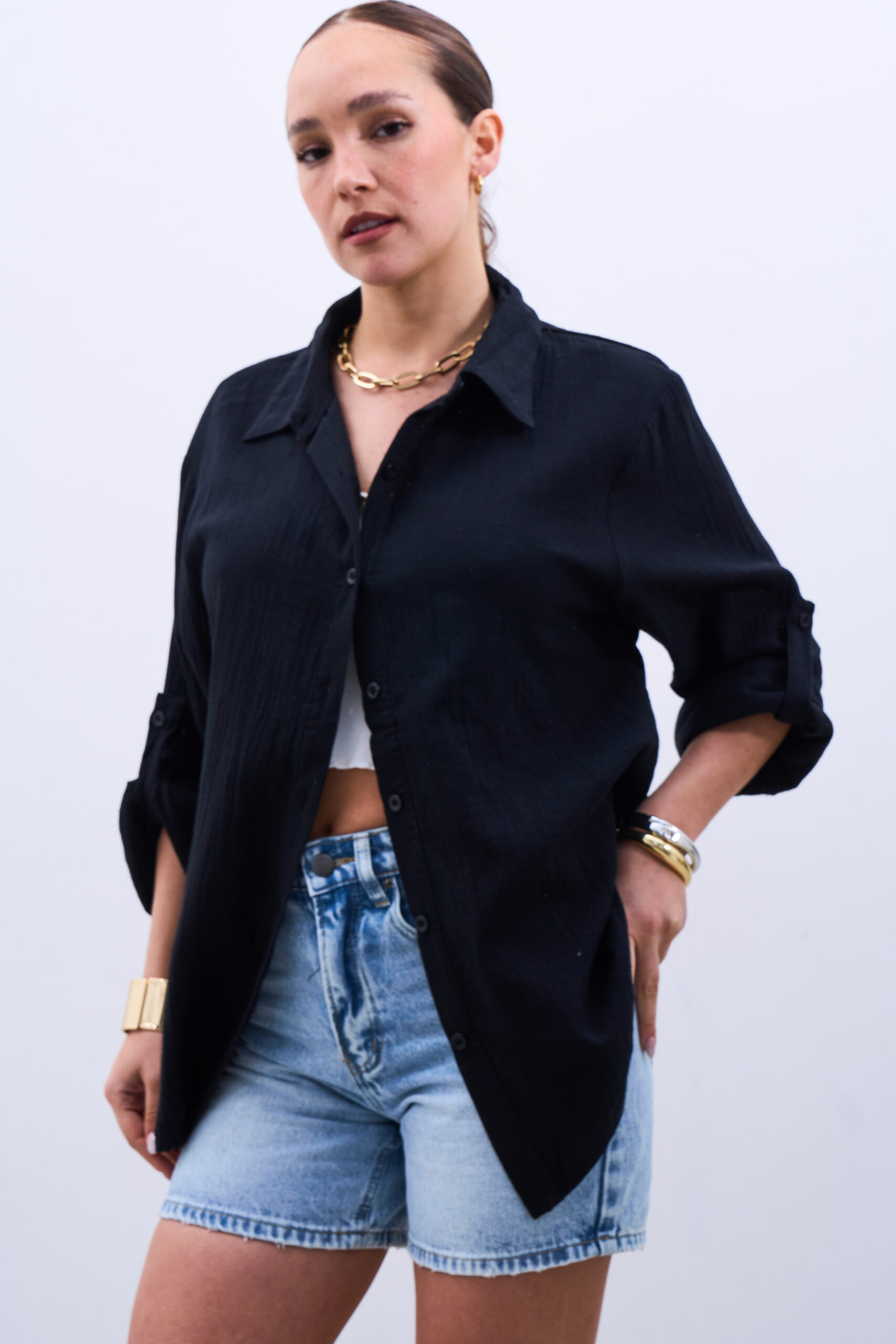Camisa Muselina Negra - Imagen 4
