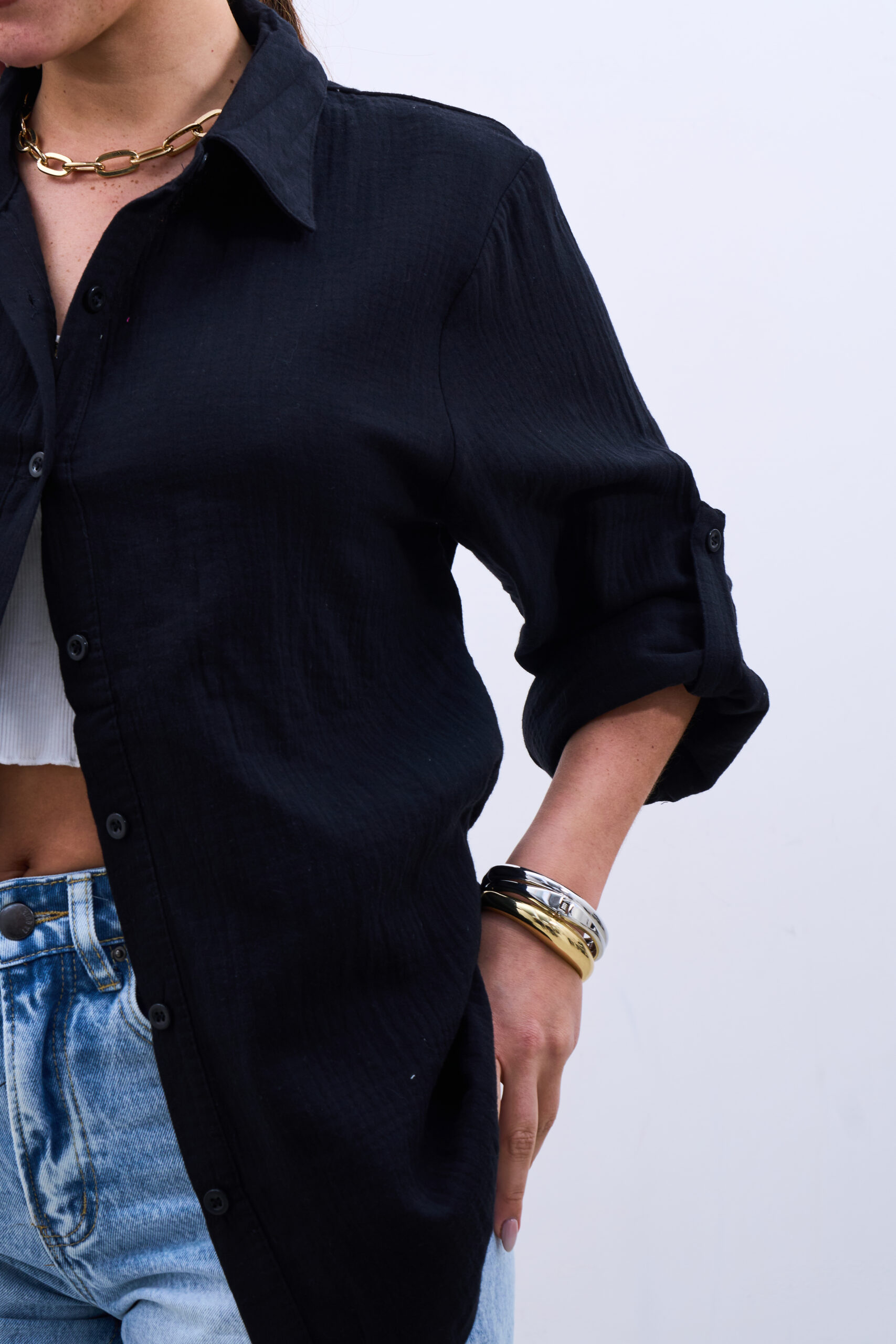 Camisa Muselina Negra - Imagen 3