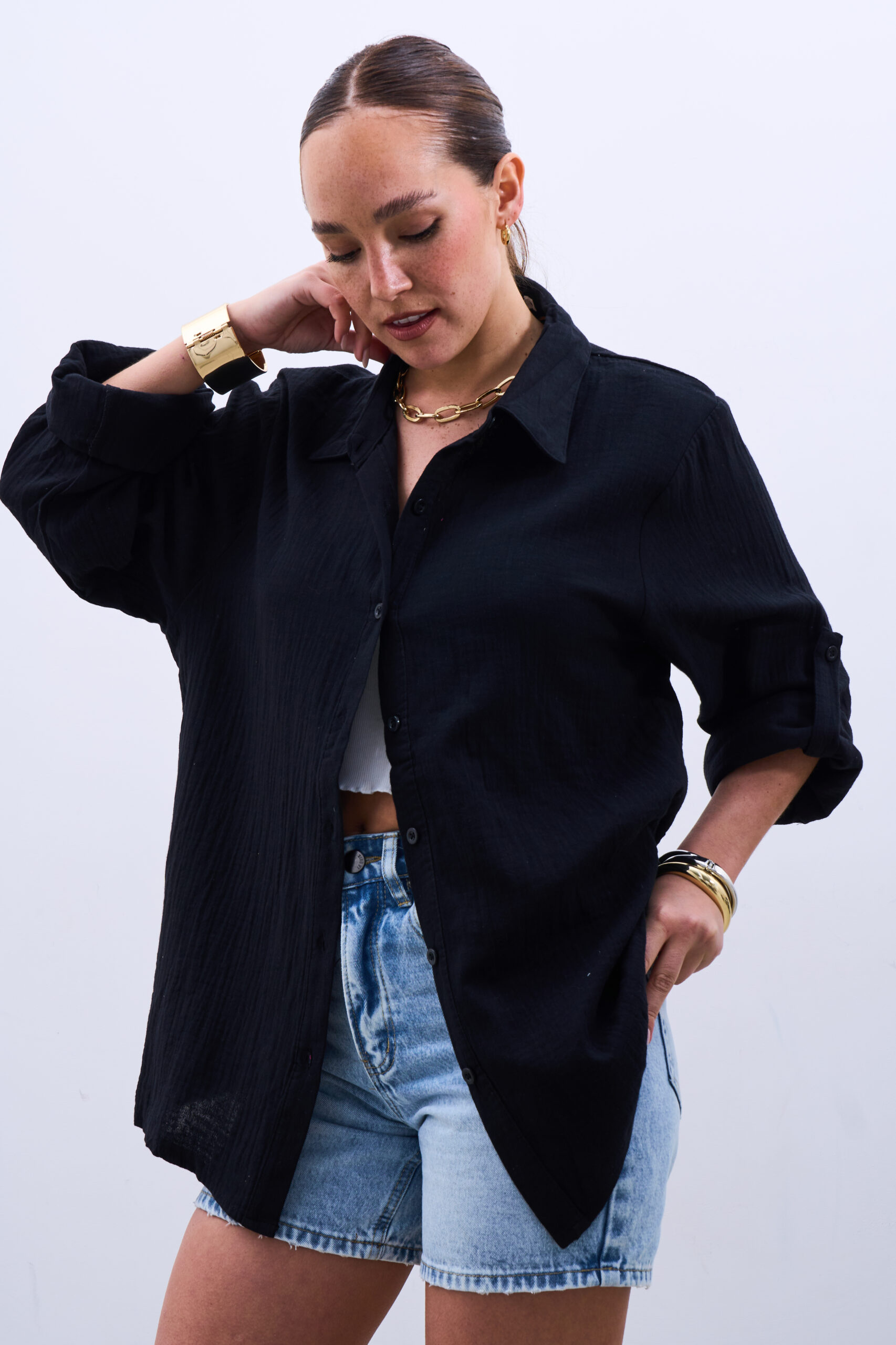 Camisa Muselina Negra - Imagen 2
