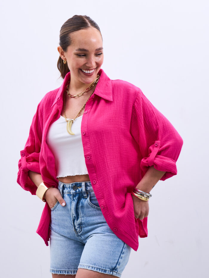 Camisa Muselina Fuscia