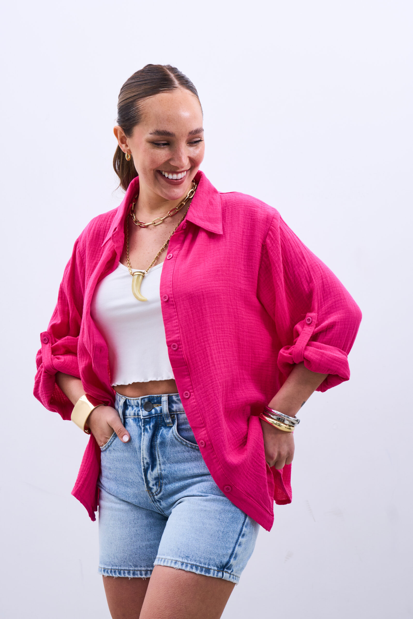 Camisa Muselina Fuscia